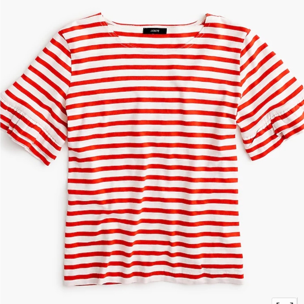 J. Crew Striped Ruffle Shirt Size S
